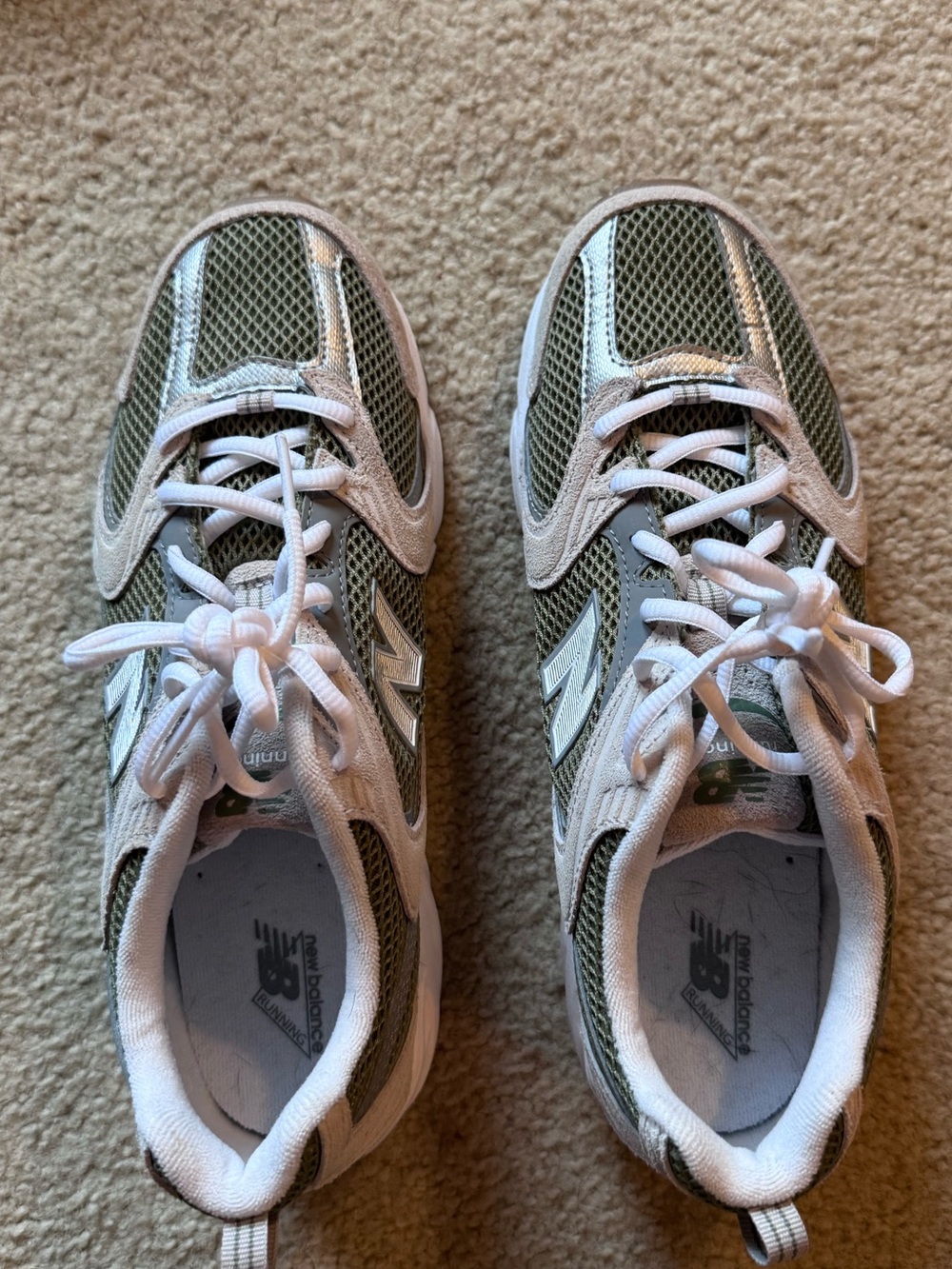 New balance 530 olive and tan size 10